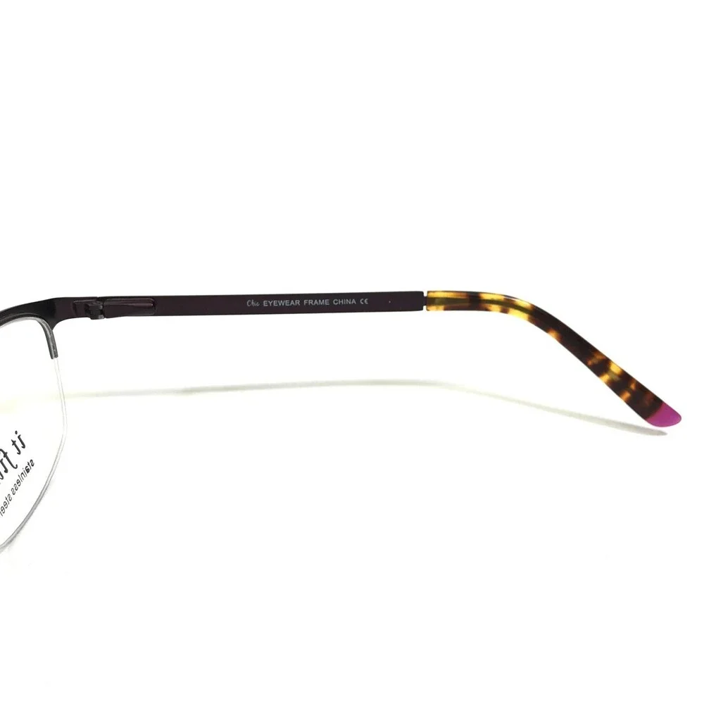 Chic Eyeglasses Frames TIFFANYPACE TORT MATT PURPLE Cat Eye Half Rim 57-18-145